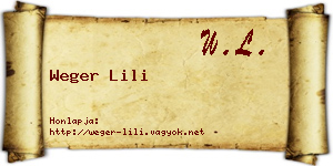 Weger Lili névjegykártya